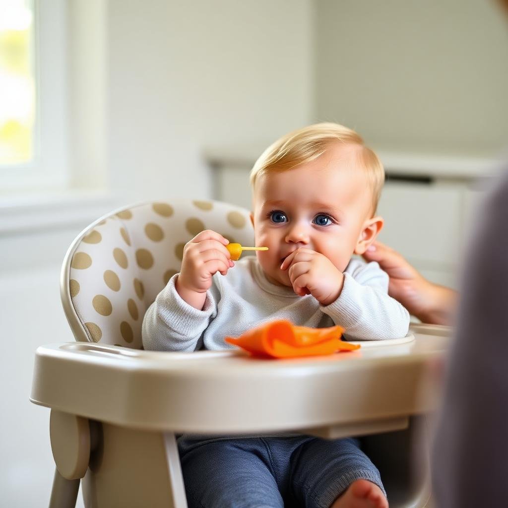 Baby choking vs gagging comparison while starting solids