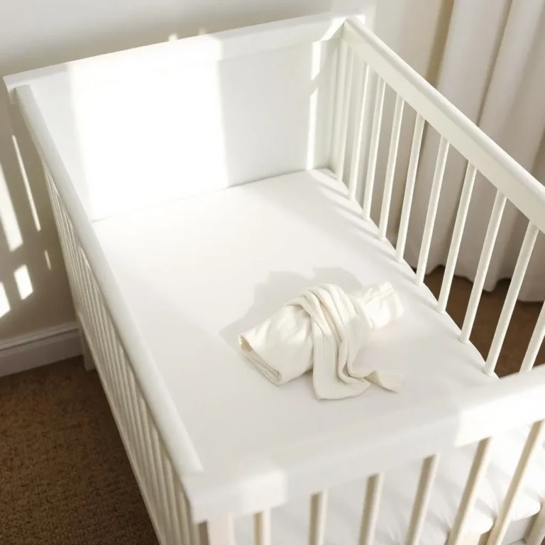 baby short naps in a dark crib with white noise machine