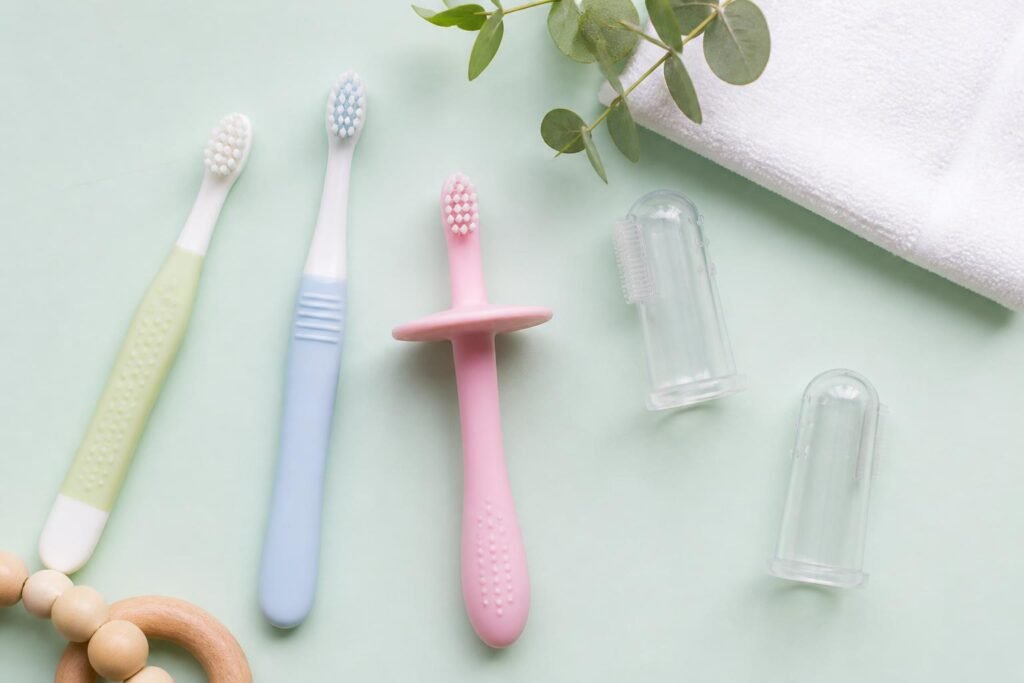 Best baby toothbrushes and silicone finger brushes for cleaning a baby's first teeth