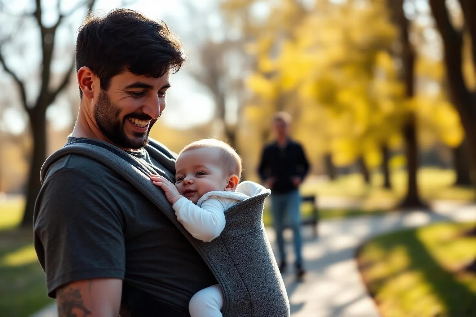 Best baby carrier for new dads photorealistic hero