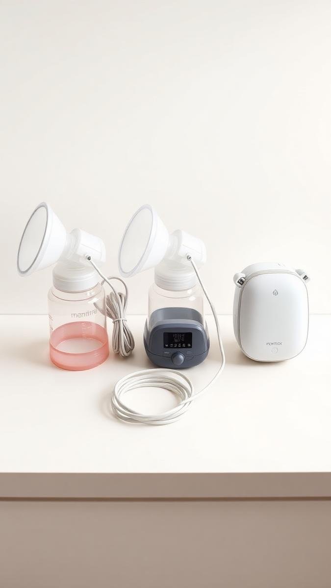 Breast pump comparison: a manual pump, electric pump and wearable pump side by side