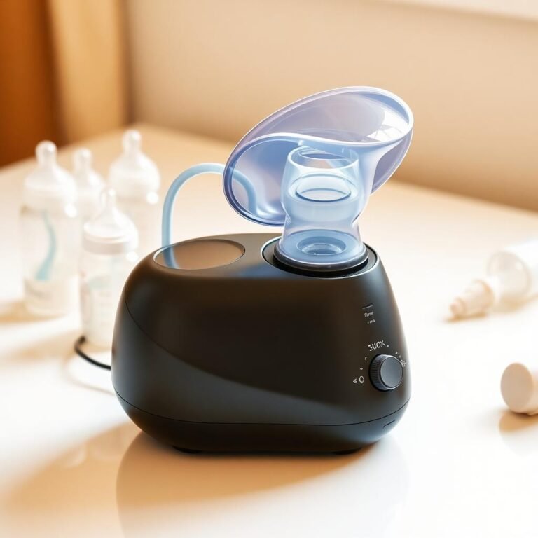 Electric breast pump with baby bottles