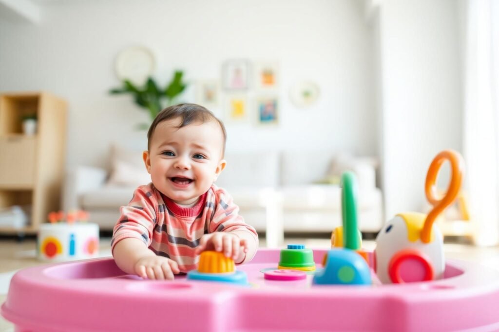 Baby activity center playtime