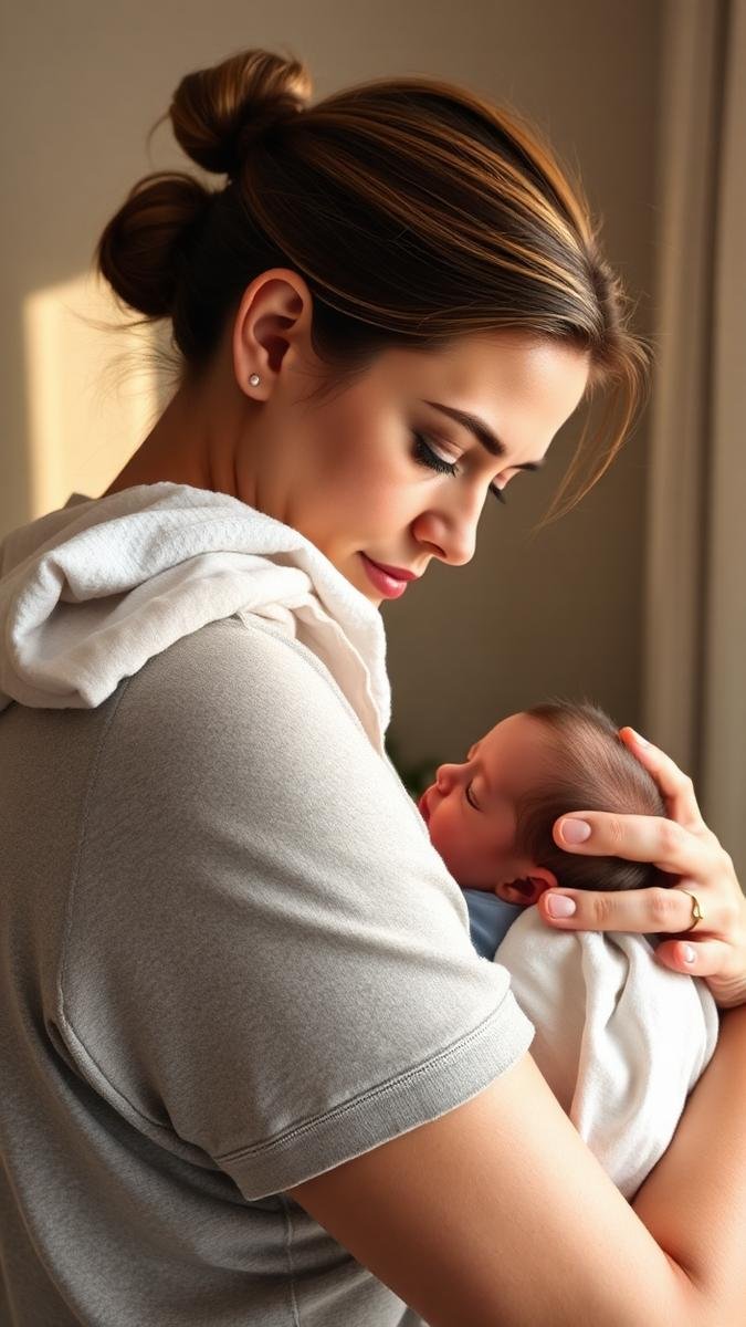 Parent burping a newborn over the shoulder with a cloth