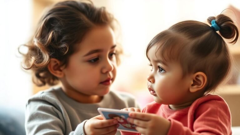 Speech delays in toddlers: a toddler using picture flashcards with a therapist in a calm room
