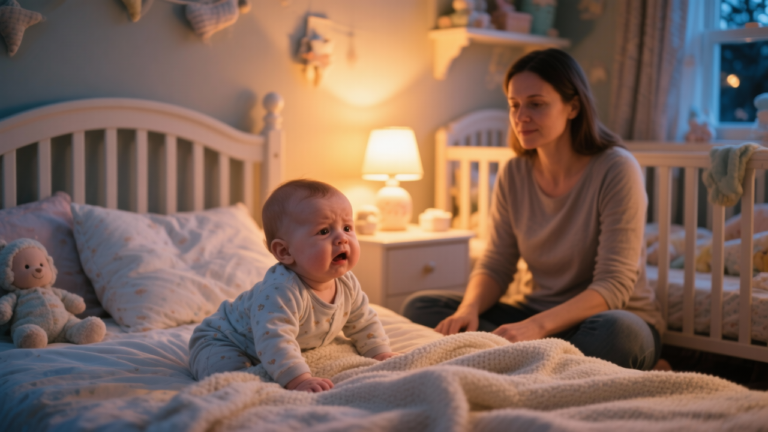 B — pediatrician-reviewed infant sleep guidance from ChildBloomaby fights bedtime