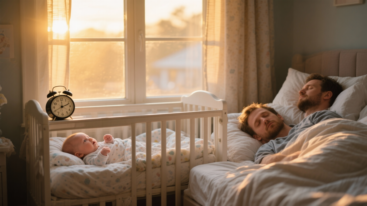 B — pediatrician-reviewed infant sleep guidance from ChildBloomaby wakes at 5am