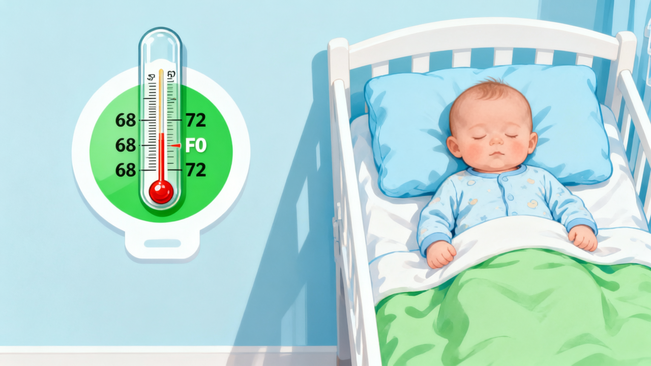 baby room temperature guide - safe sleep dressing by temperature infographic