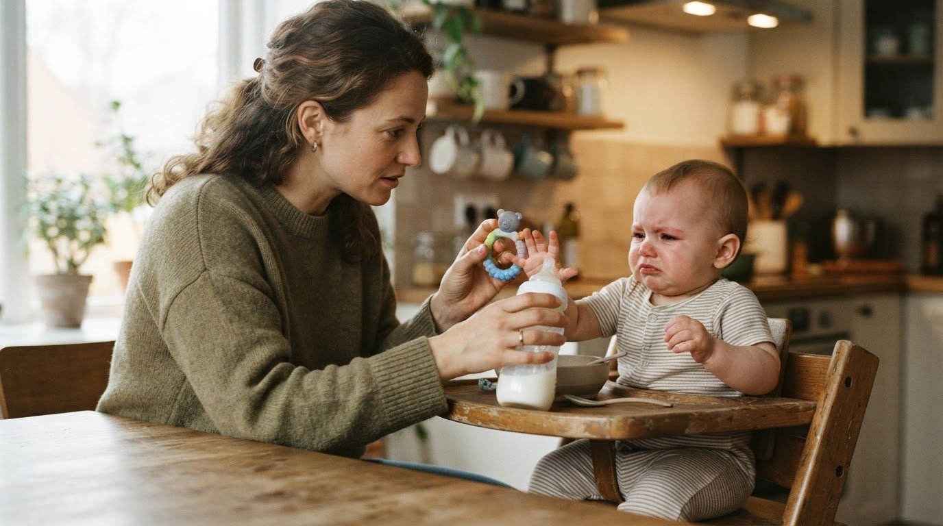Parent checking breastmilk during power outage