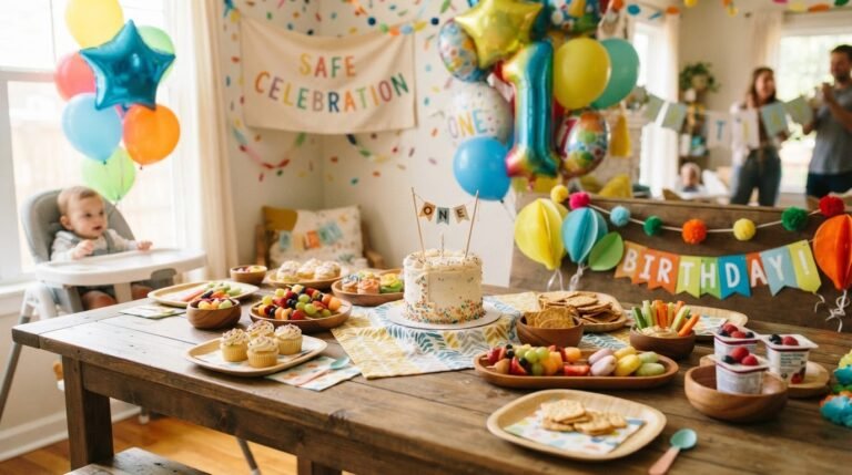 Allergy-safe birthday party table for toddlers