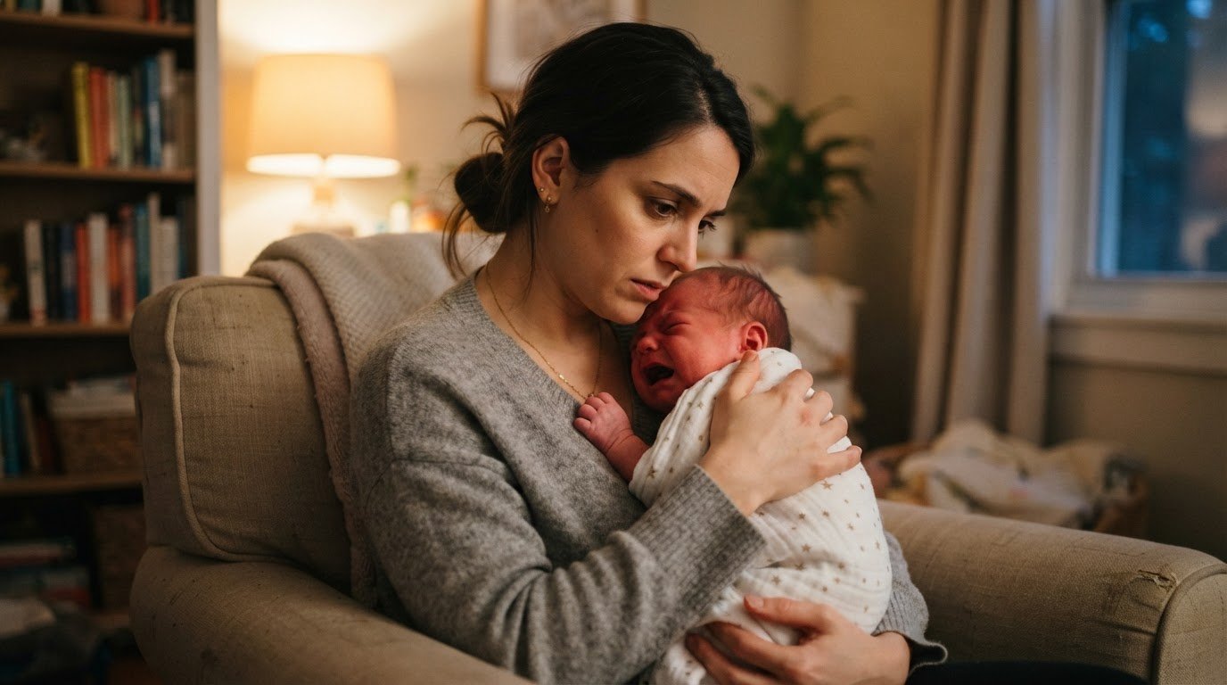 Parent holding toddler during breath holding spell