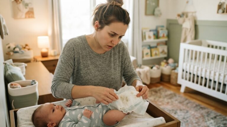 Parent checking limp unresponsive baby