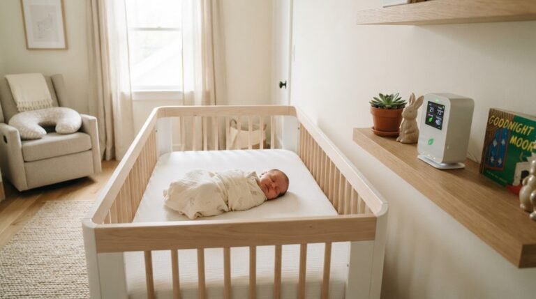 Nursery with air quality monitor device