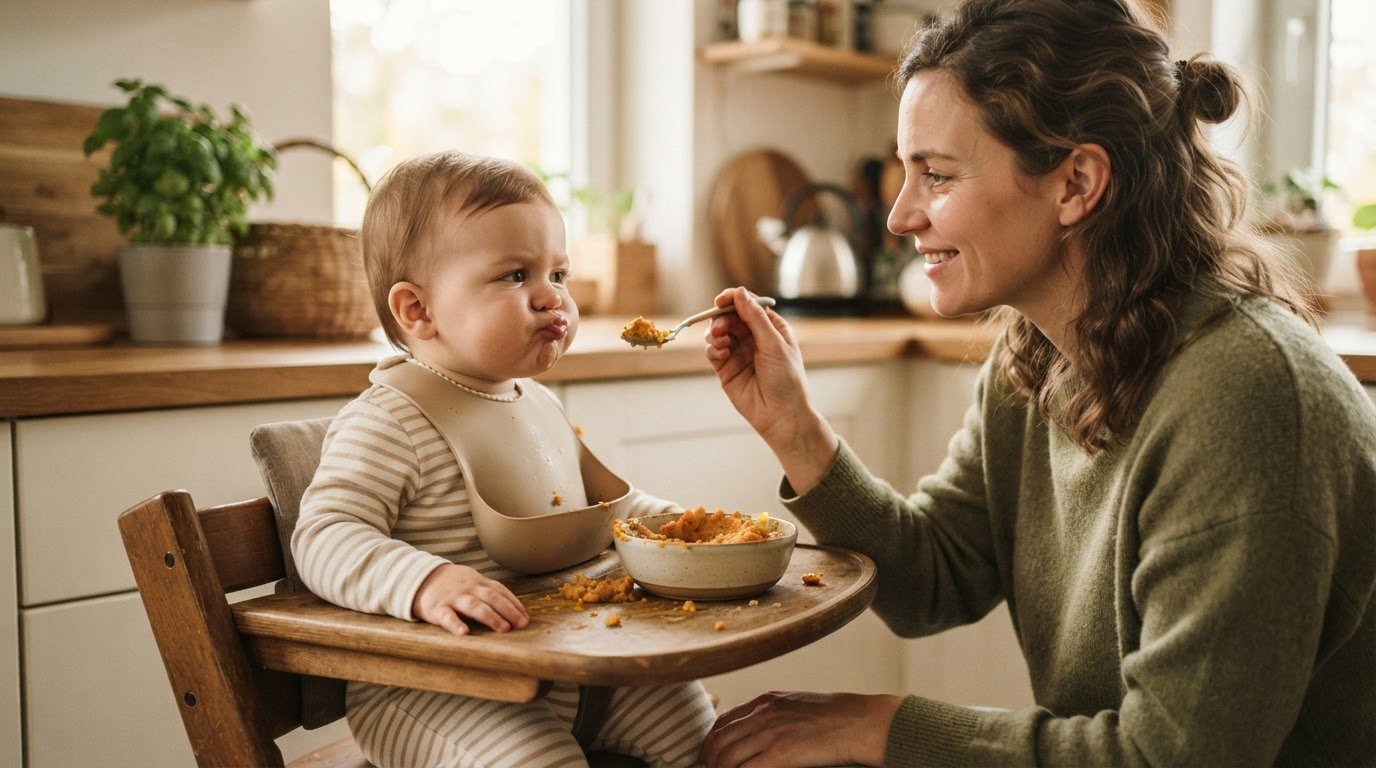 Healthcare provider guiding paced bottle feeding